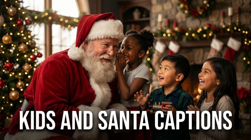 Kids And Santa Captions