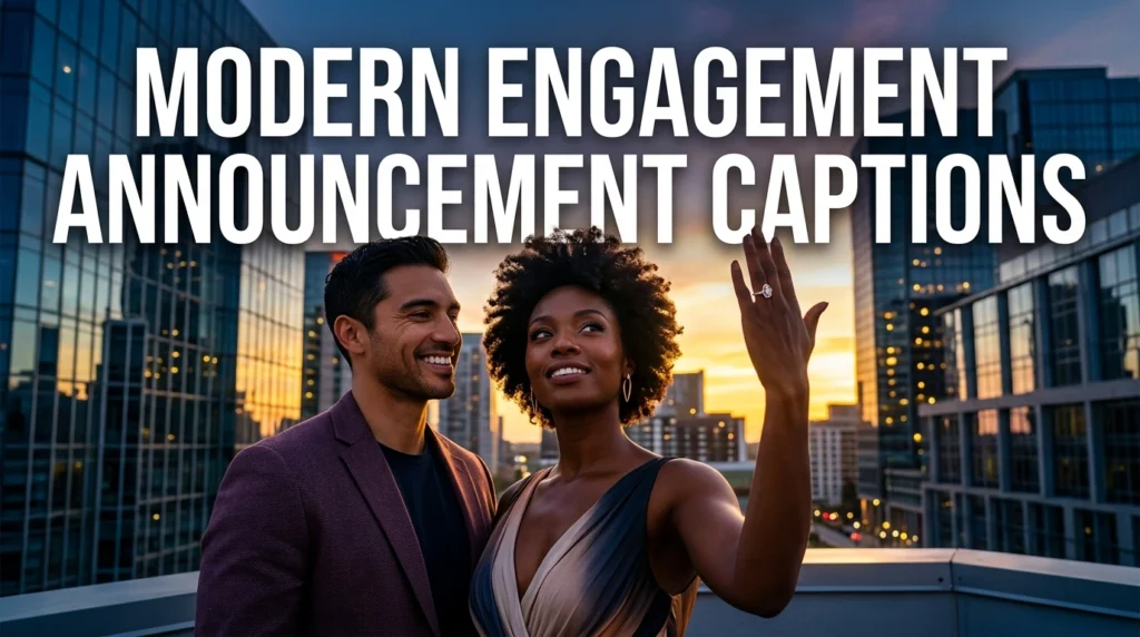 Modern Engagement Announcement Captions