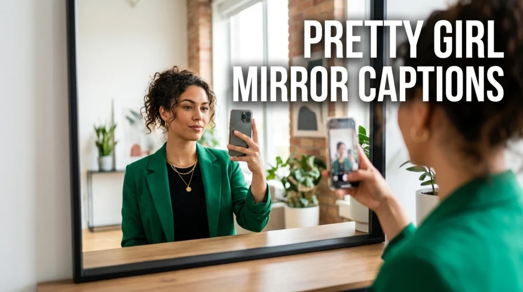 Pretty Girl Mirror Captions